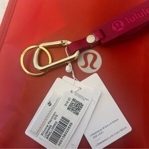 Lululemon Burgundy - Pink Keychain with Gold Clip